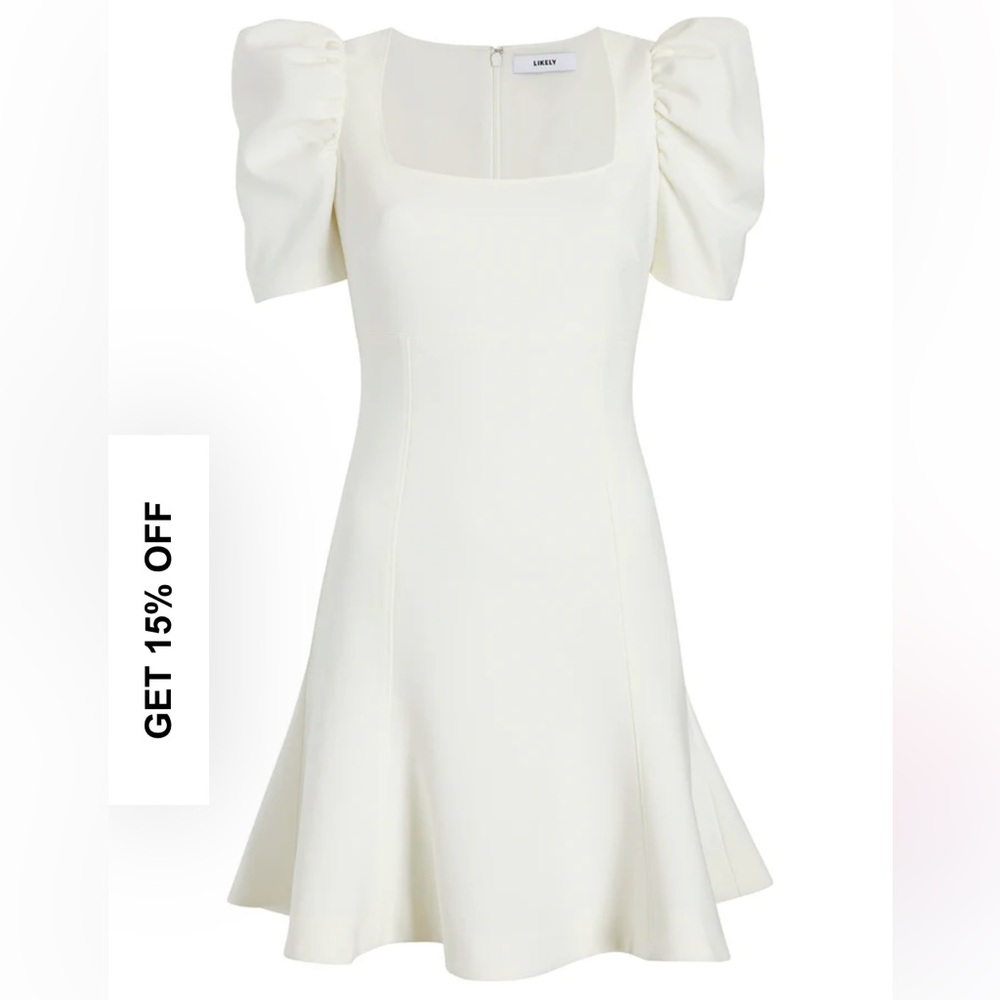 Likely - White Short Sleeve Fit-and-Flare Dress - Women
